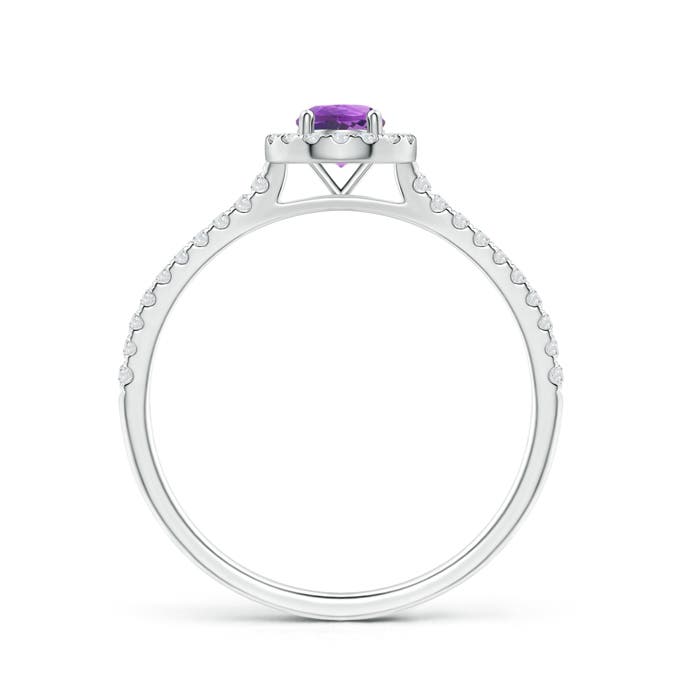 AA - Amethyst / 0.43 CT / 14 KT White Gold