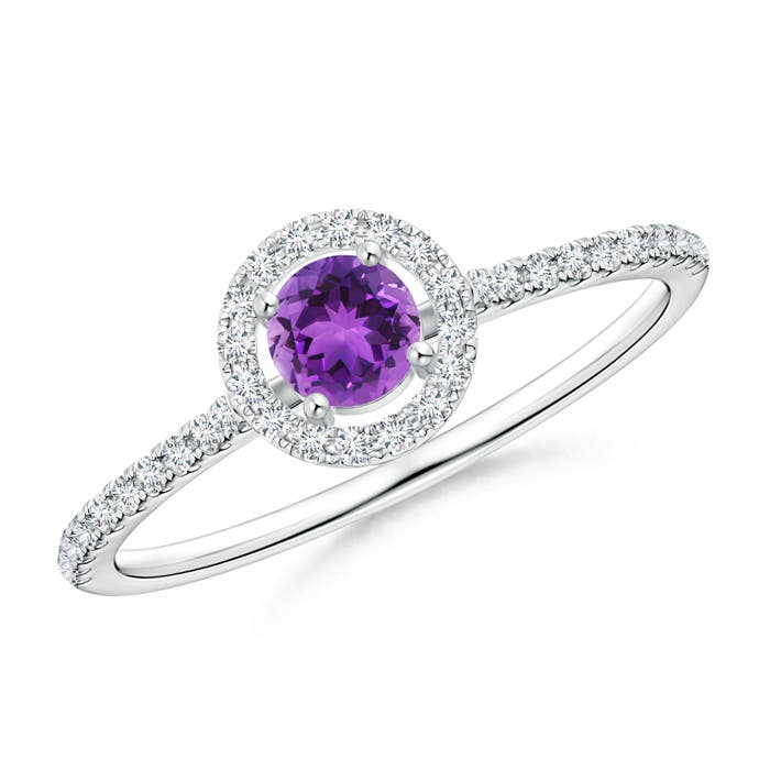 AAA - Amethyst / 0.43 CT / 14 KT White Gold