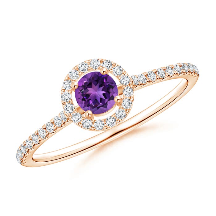 AAAA - Amethyst / 0.43 CT / 14 KT Rose Gold