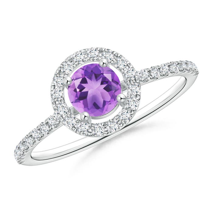 A - Amethyst / 0.72 CT / 14 KT White Gold