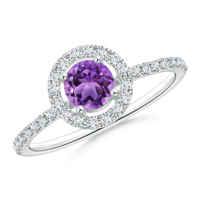 AA - Amethyst / 0.72 CT / 14 KT White Gold