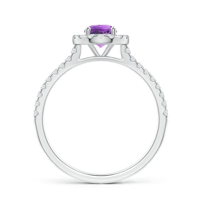 AA - Amethyst / 0.72 CT / 14 KT White Gold