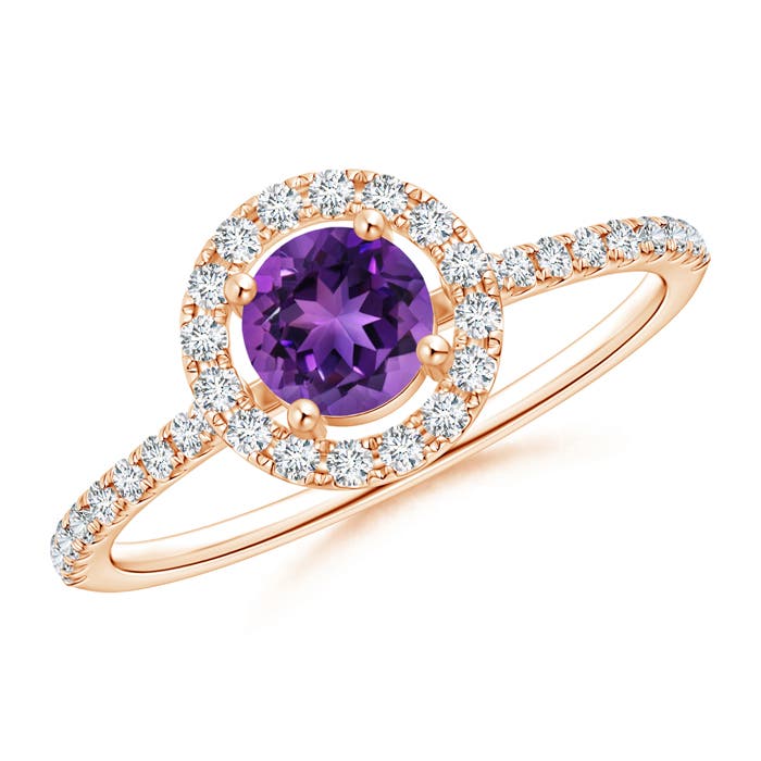 AAAA - Amethyst / 0.72 CT / 14 KT Rose Gold