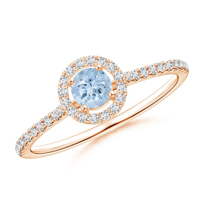 AA - Aquamarine / 0.38 CT / 14 KT Rose Gold