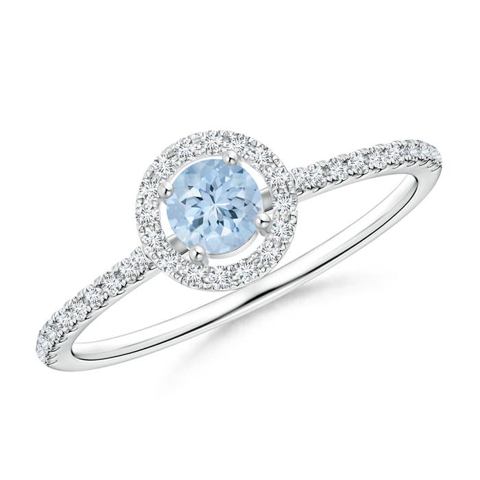 AA - Aquamarine / 0.38 CT / 14 KT White Gold