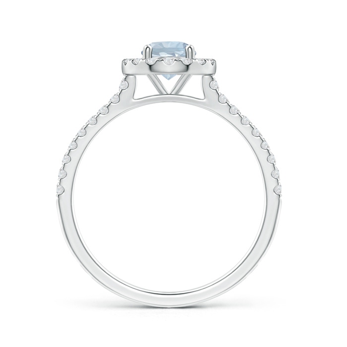 5mm A Floating Aquamarine Halo Ring with Diamond Accents in White Gold side-1