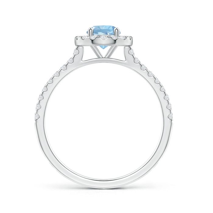 5mm AAA Floating Aquamarine Halo Ring with Diamond Accents in White Gold Side-1