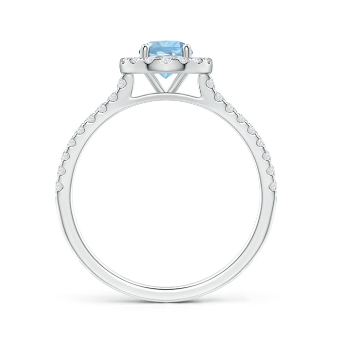 5mm AAA Floating Aquamarine Halo Ring with Diamond Accents in White Gold side-1