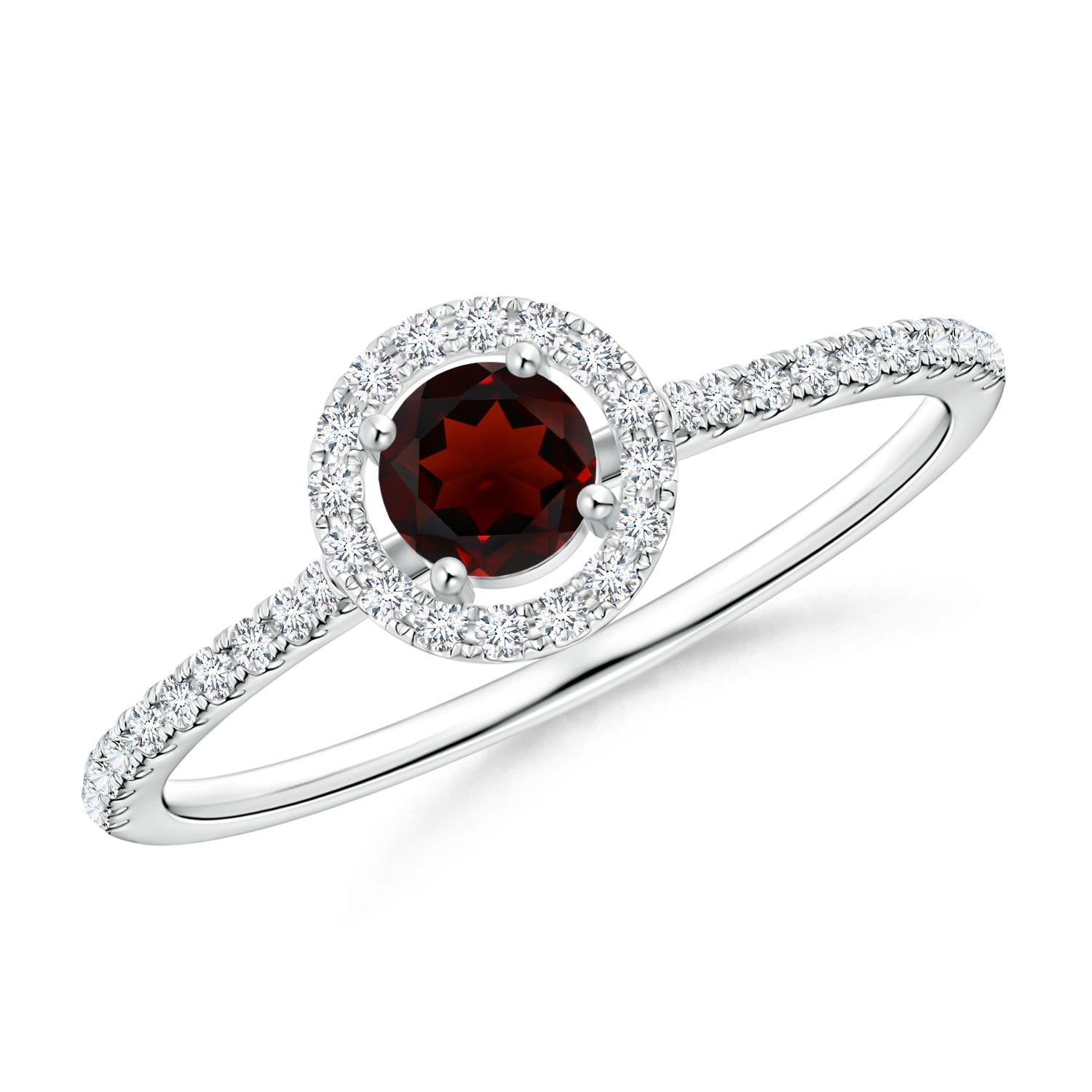 AA - Garnet / 0.51 CT / 14 KT White Gold