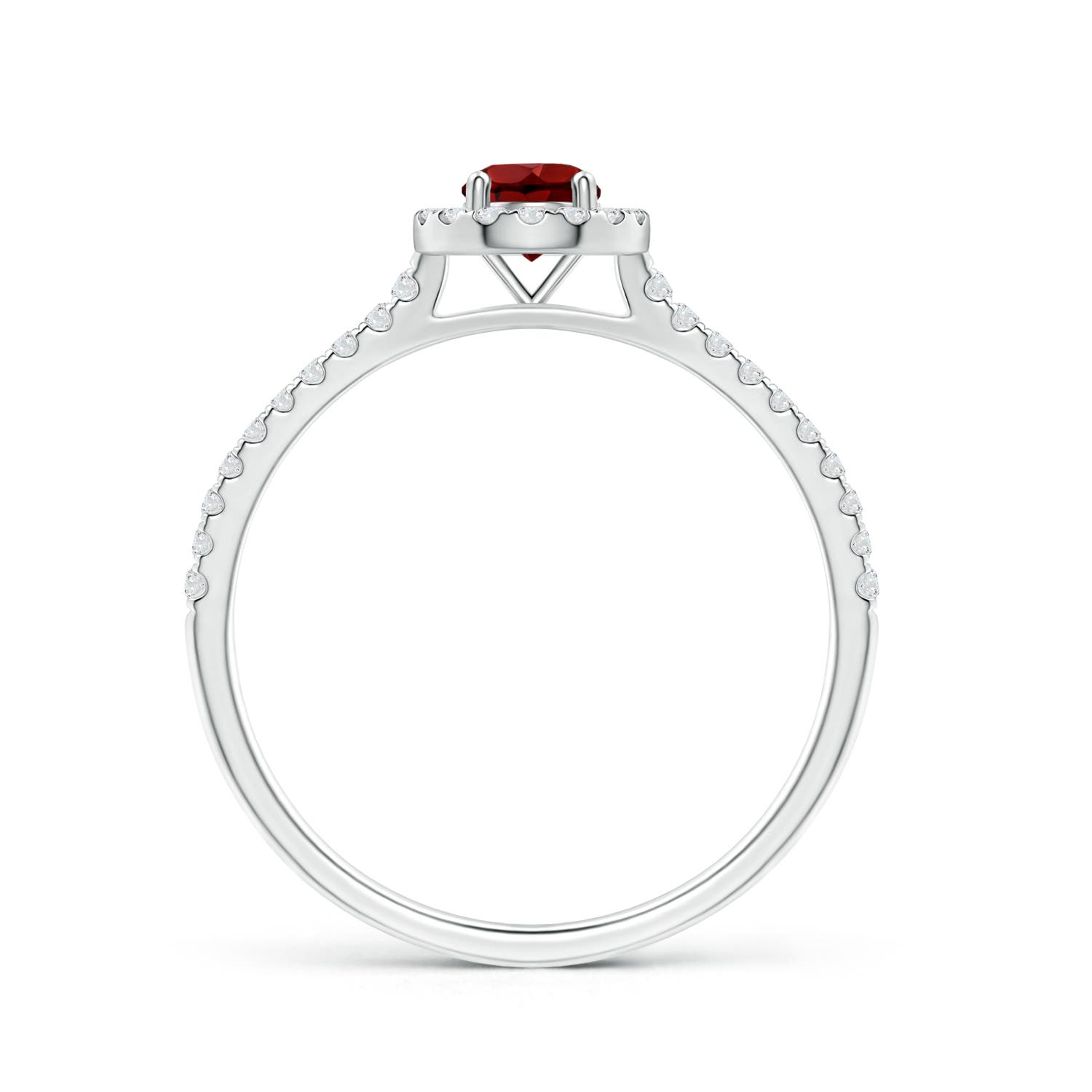 AAAA - Garnet / 0.51 CT / 14 KT White Gold