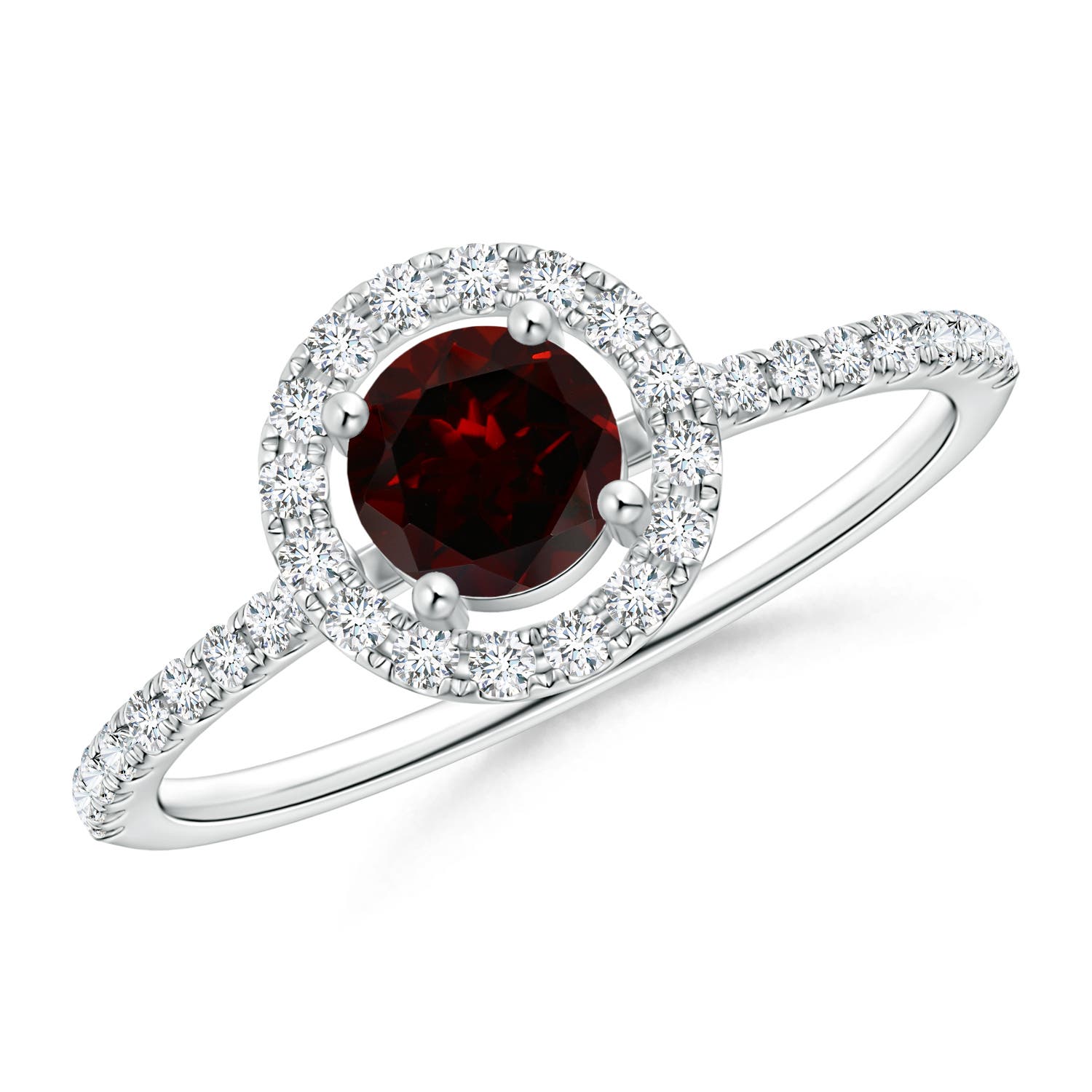 A - Garnet / 0.87 CT / 14 KT White Gold