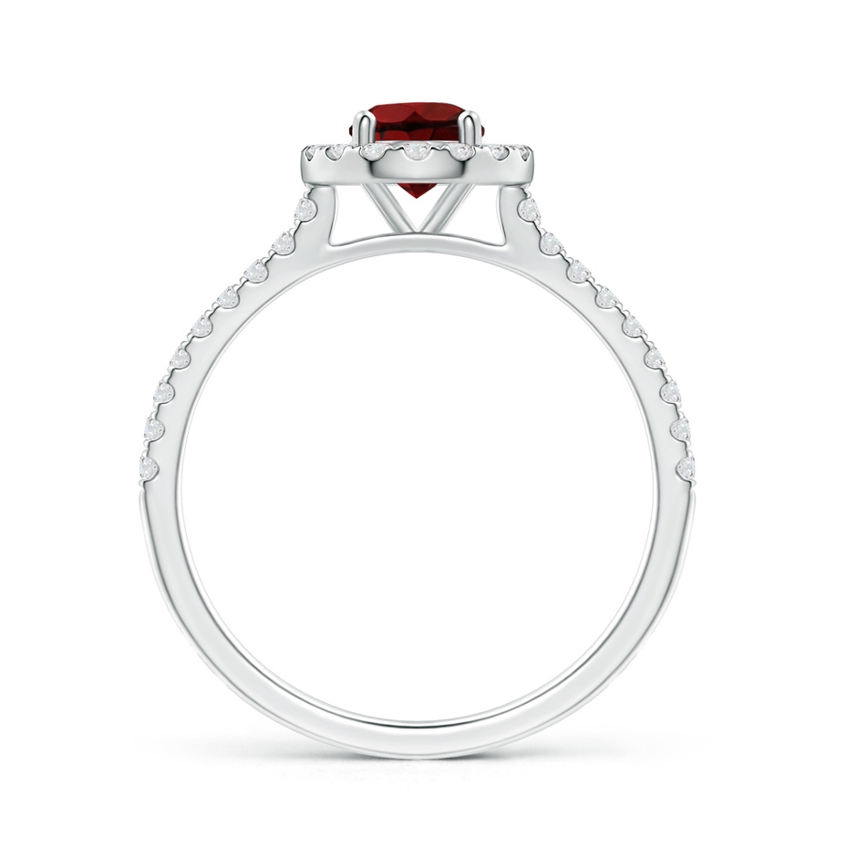 5mm AAA Floating Garnet Halo Ring with Diamond Accents in White Gold side-1