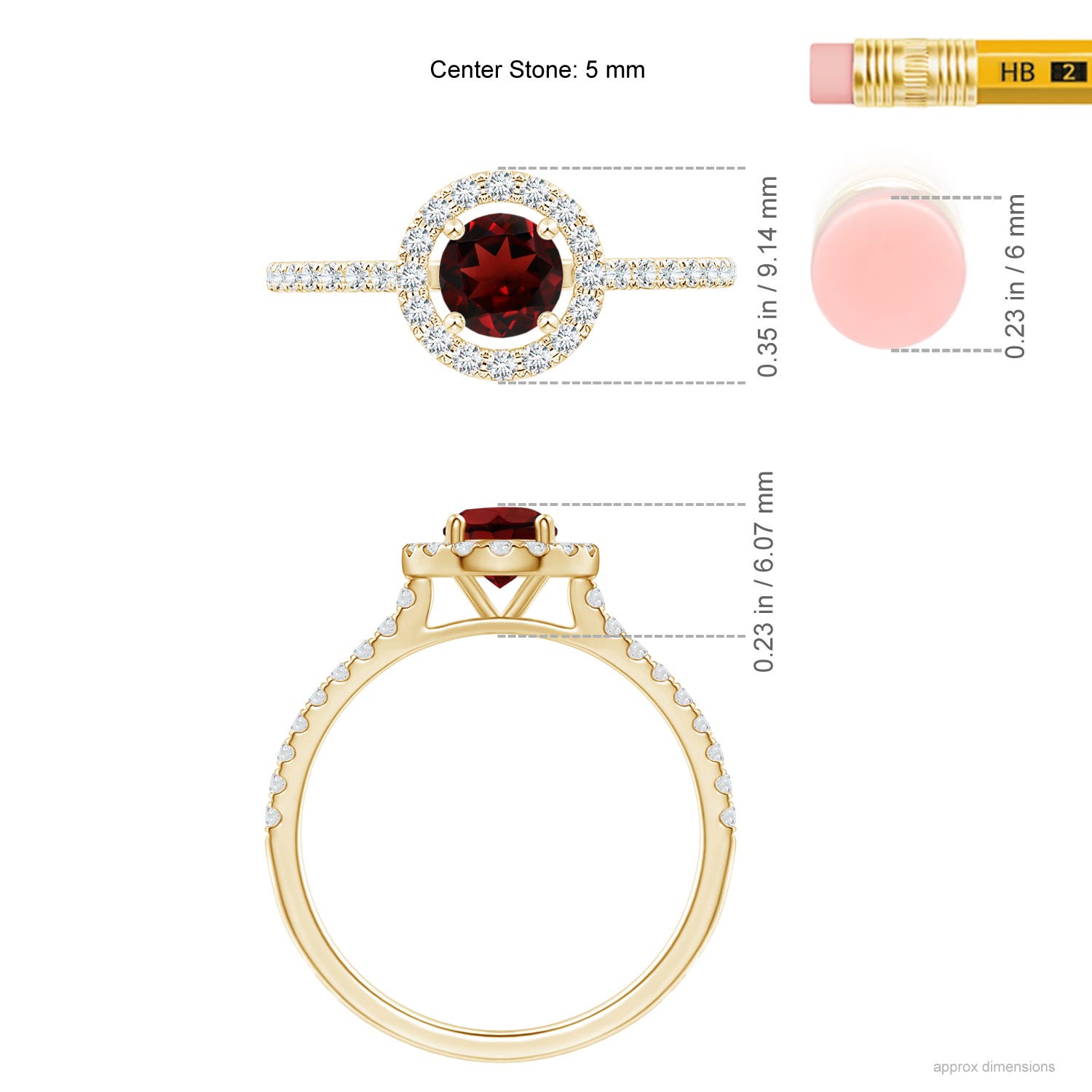 AAA - Garnet / 0.87 CT / 14 KT Yellow Gold