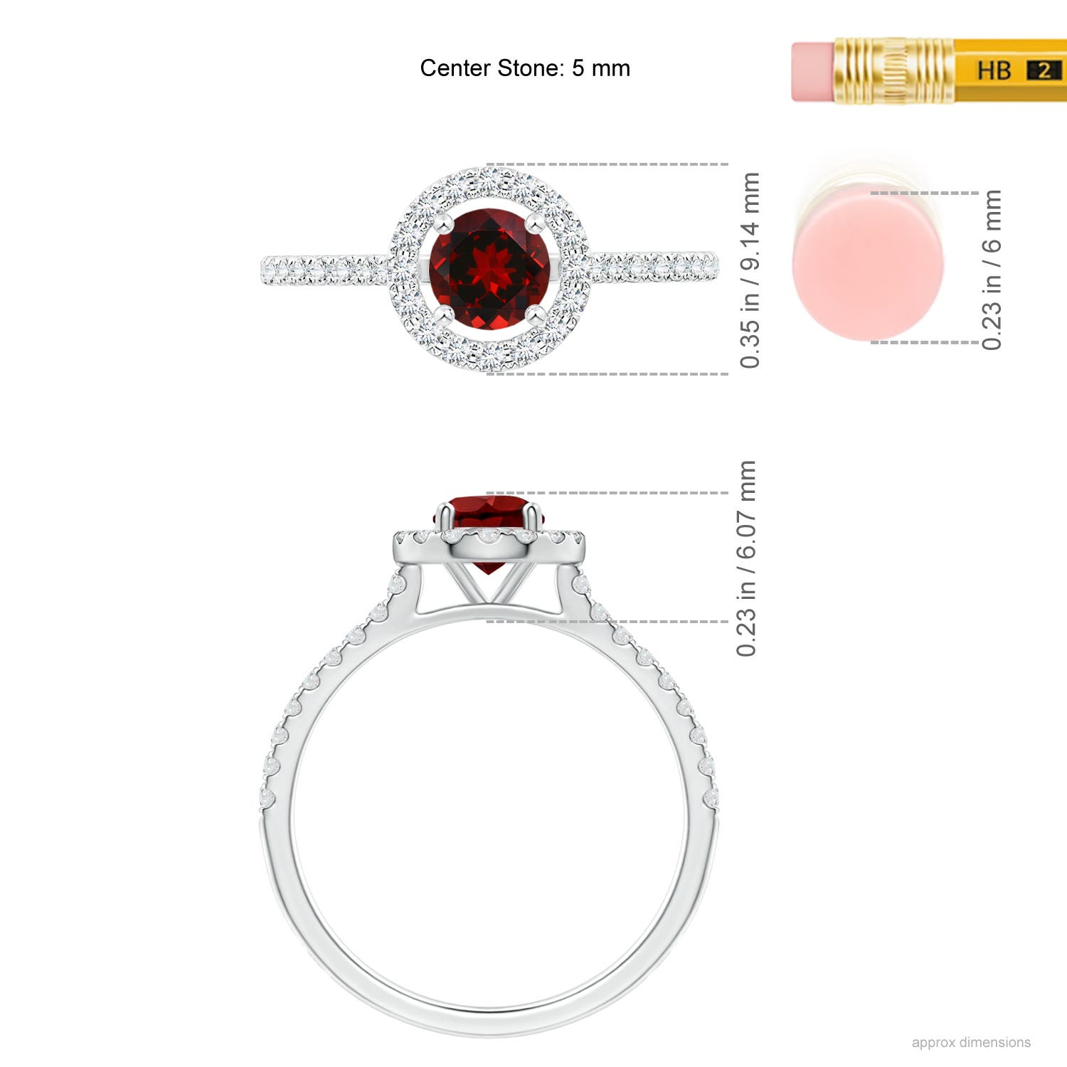 AAAA - Garnet / 0.87 CT / 14 KT White Gold