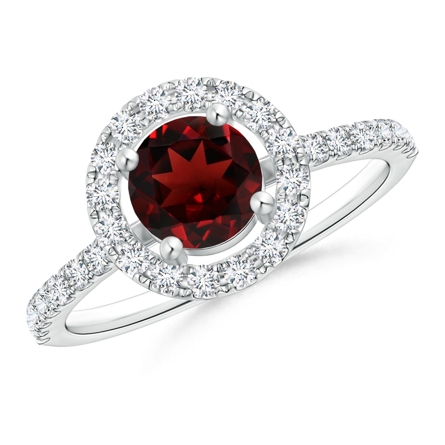 AAA - Garnet / 1.38 CT / 14 KT White Gold