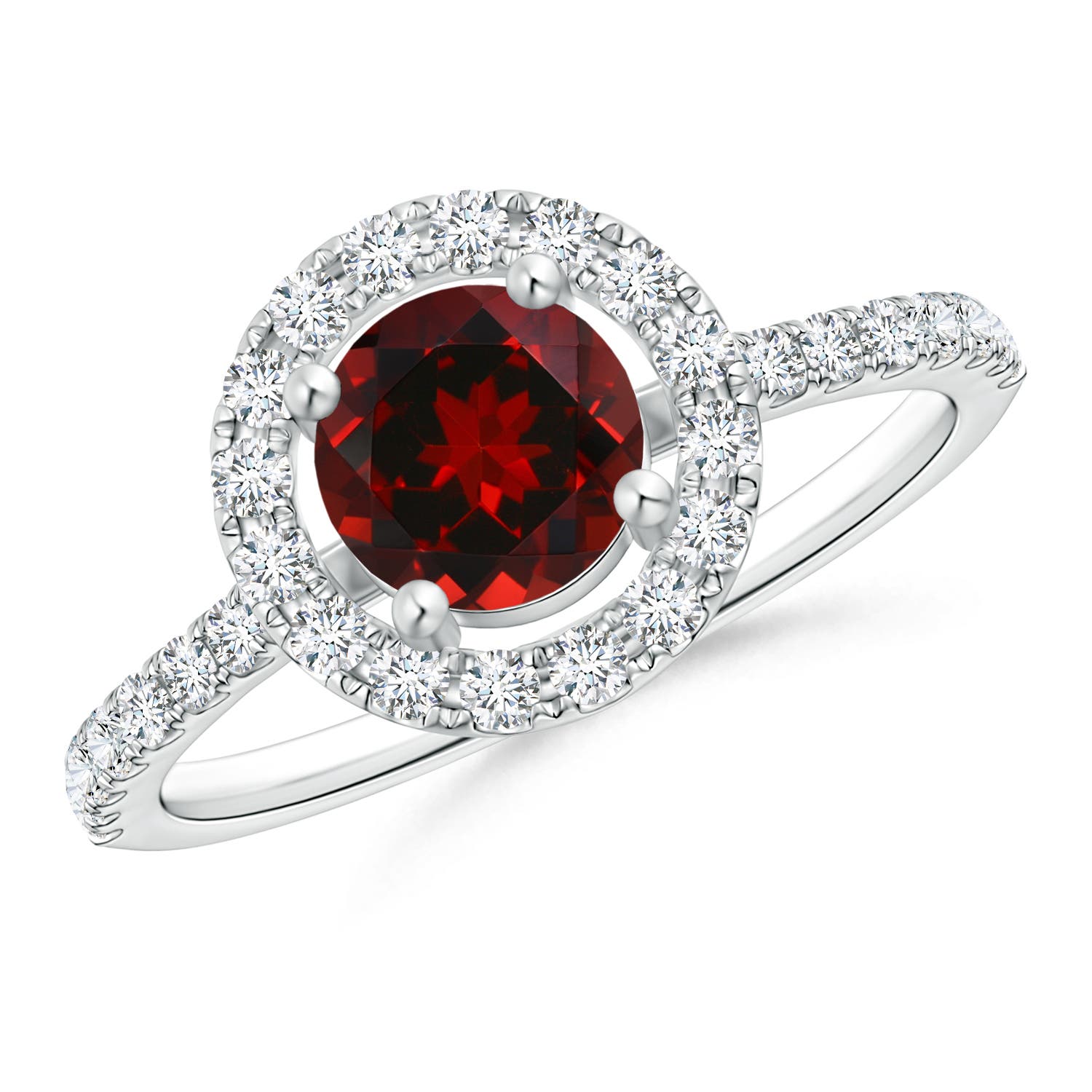 AAAA - Garnet / 1.38 CT / 14 KT White Gold