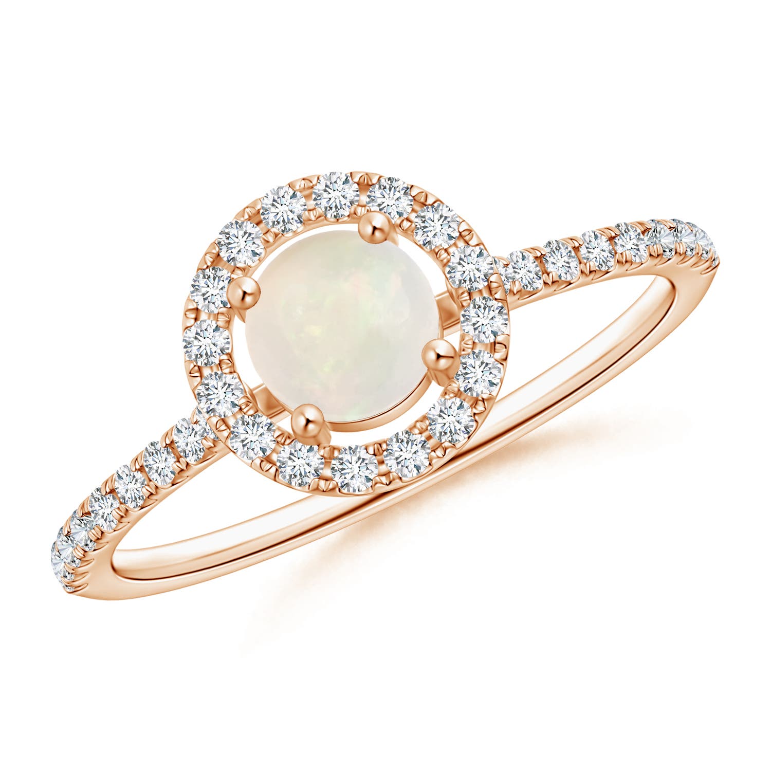 A - Opal / 0.6 CT / 14 KT Rose Gold