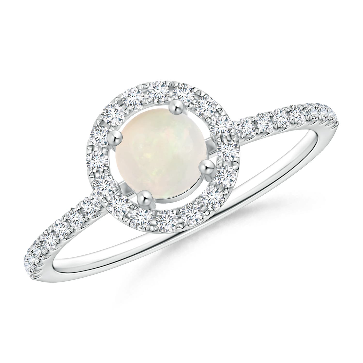 A - Opal / 0.6 CT / 14 KT White Gold