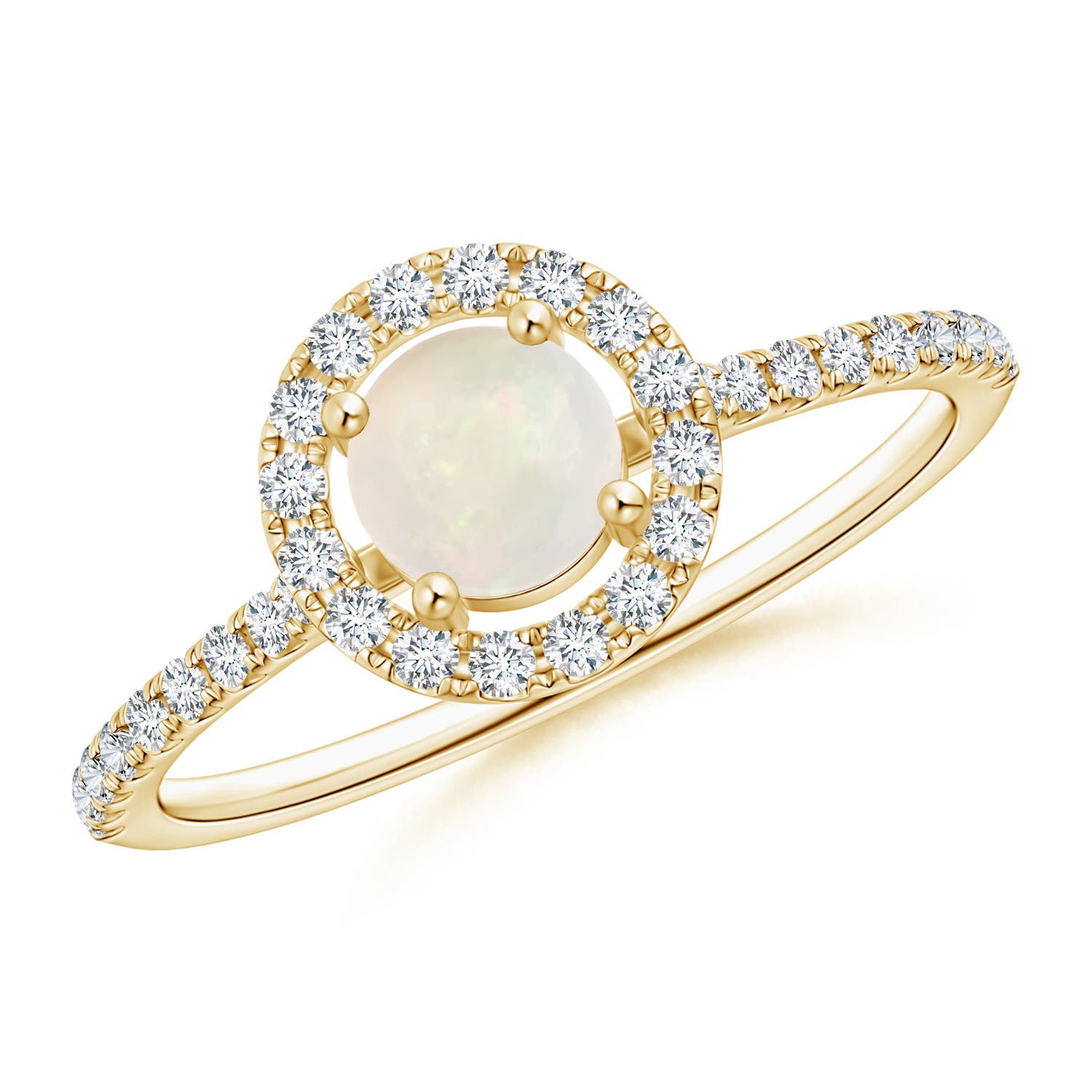 A - Opal / 0.6 CT / 14 KT Yellow Gold