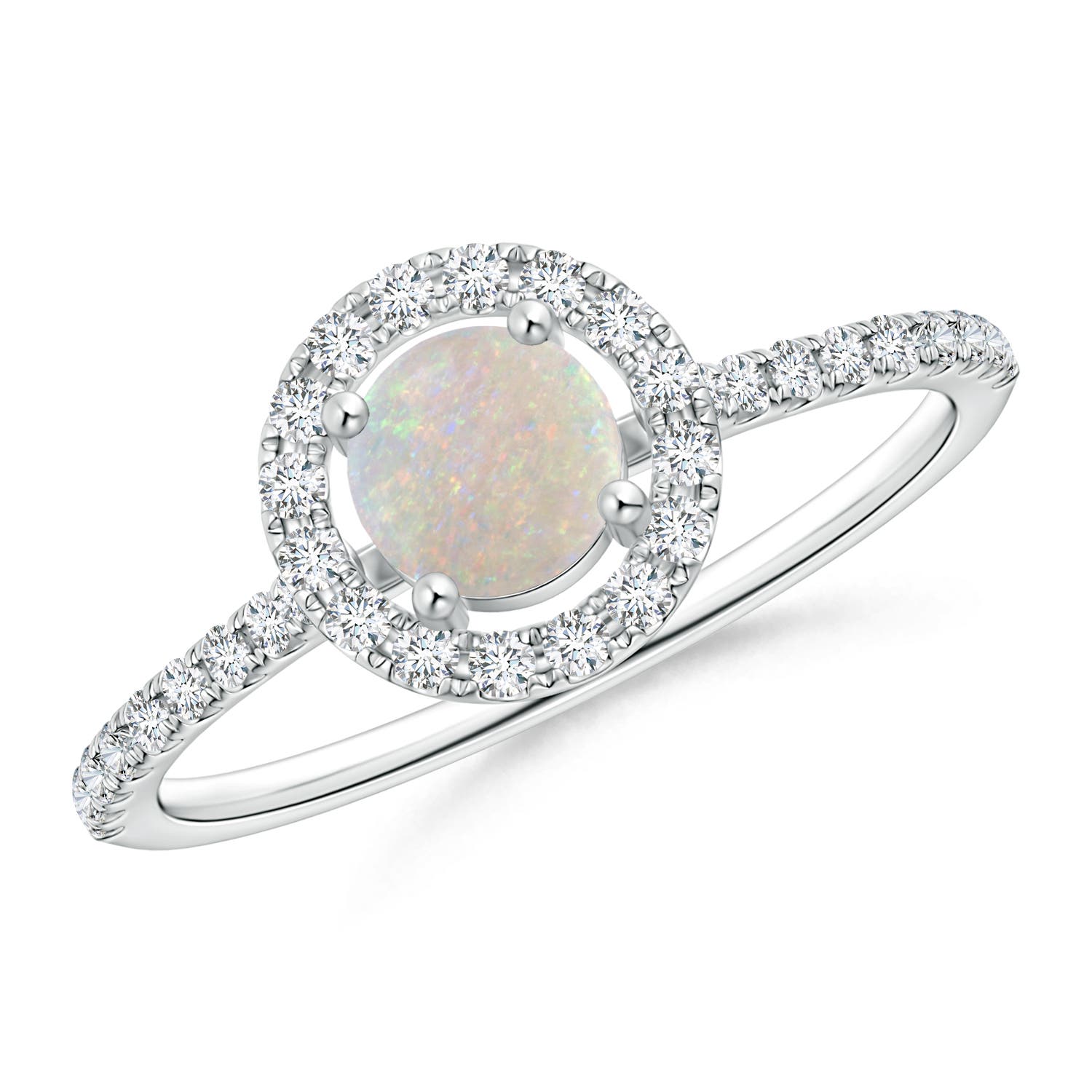 AA - Opal / 0.6 CT / 14 KT White Gold