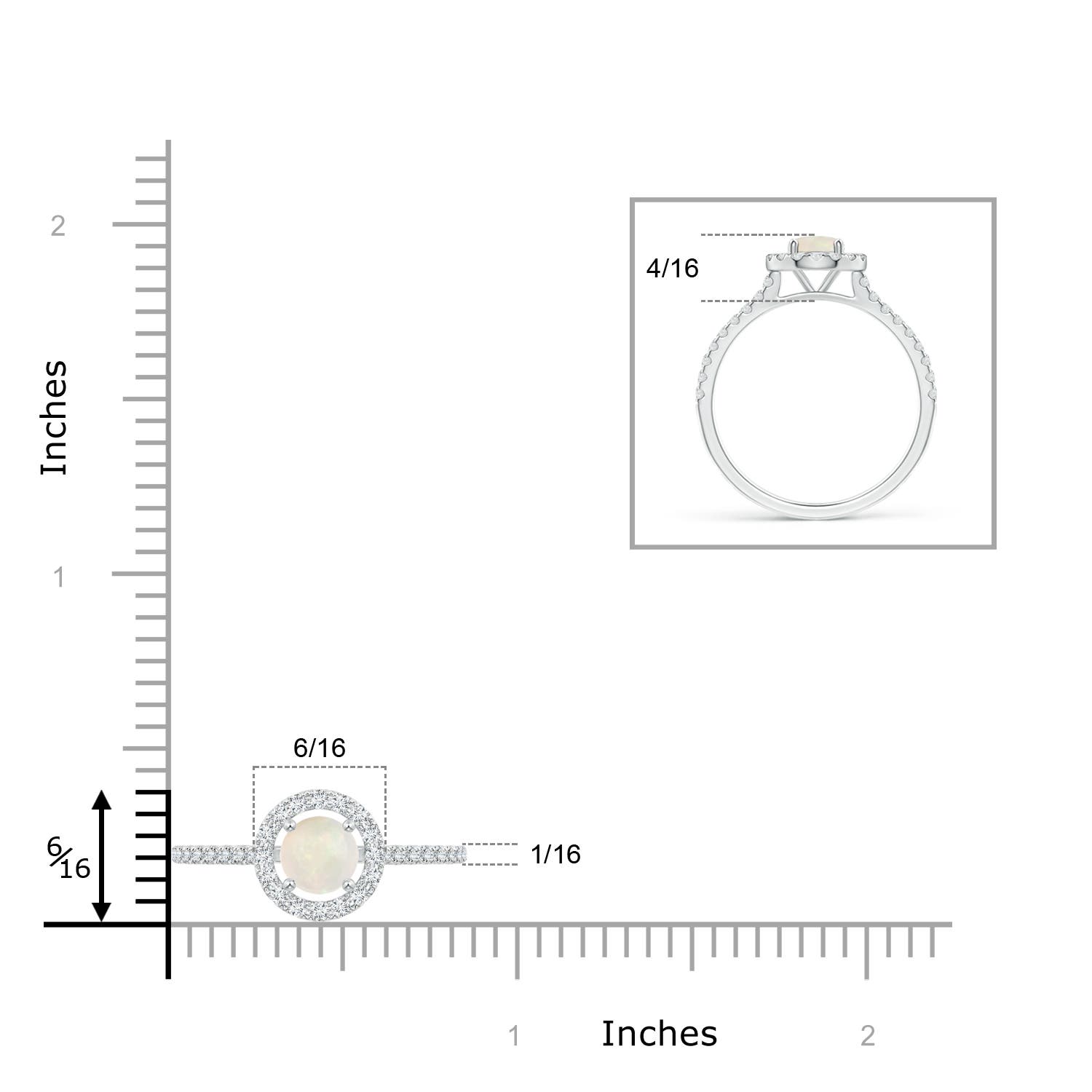 A - Opal / 0.88 CT / 14 KT White Gold