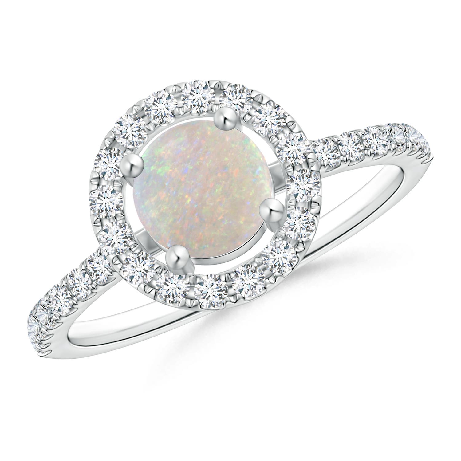 AA - Opal / 0.88 CT / 14 KT White Gold