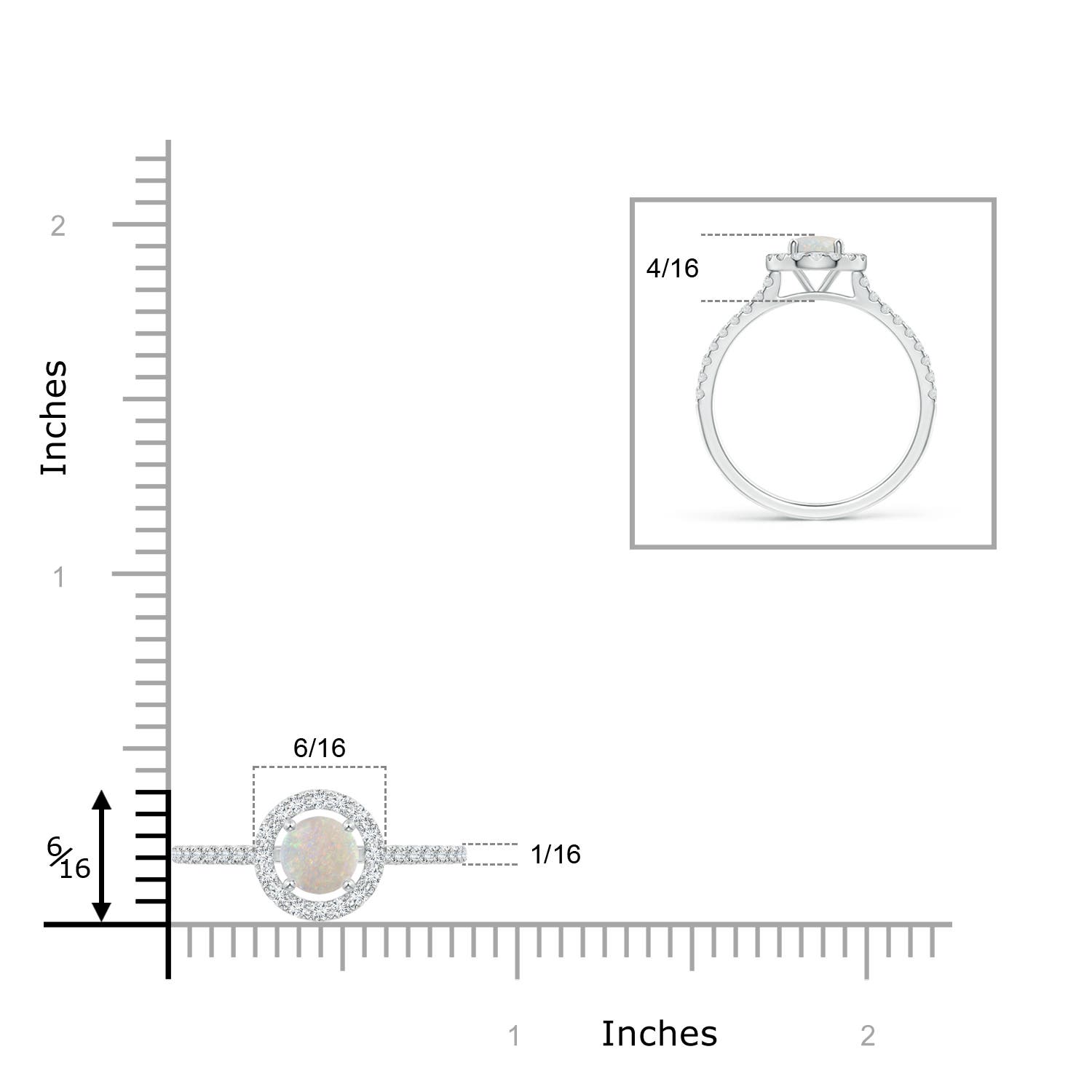 AA - Opal / 0.88 CT / 14 KT White Gold