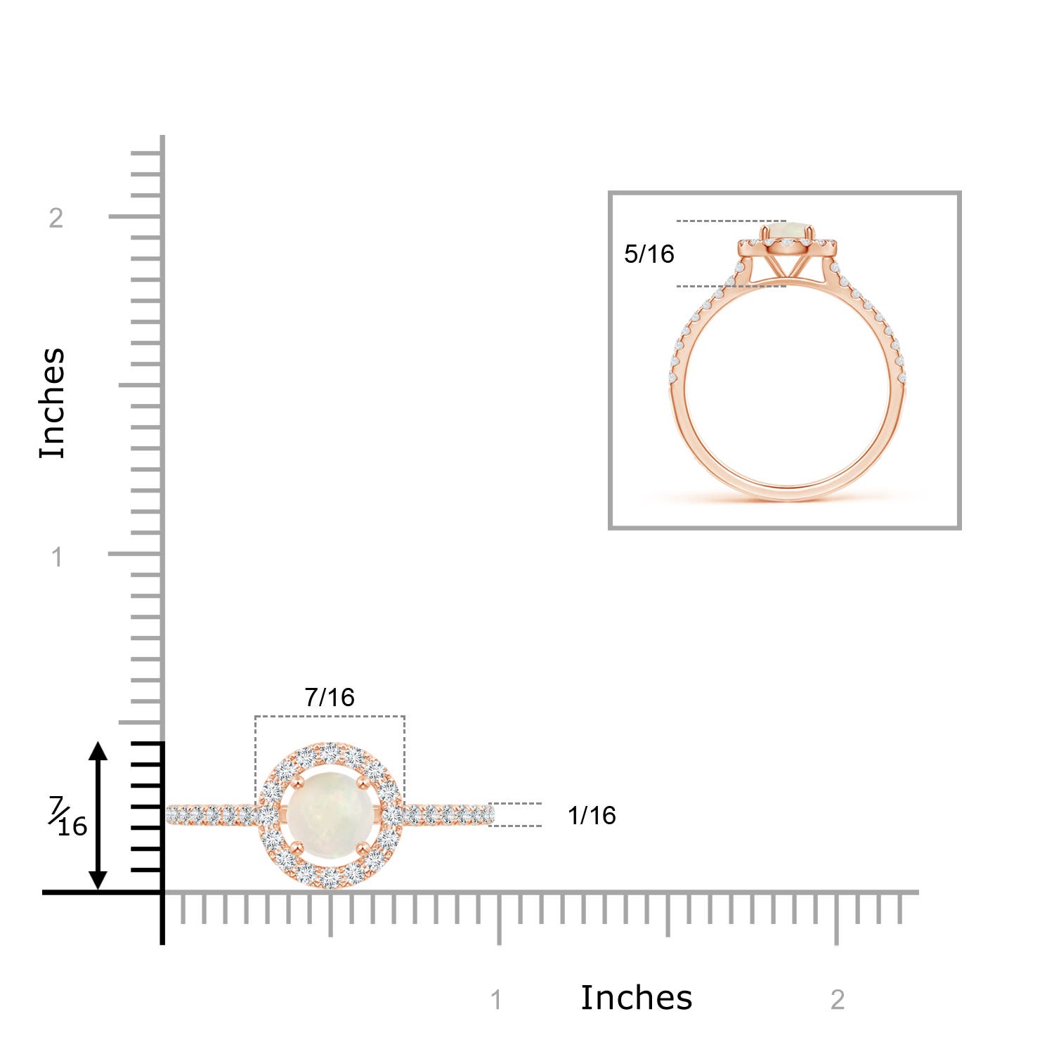 A - Opal / 1.2 CT / 14 KT Rose Gold