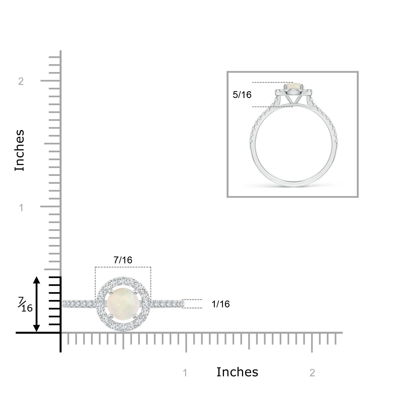 A - Opal / 1.2 CT / 14 KT White Gold