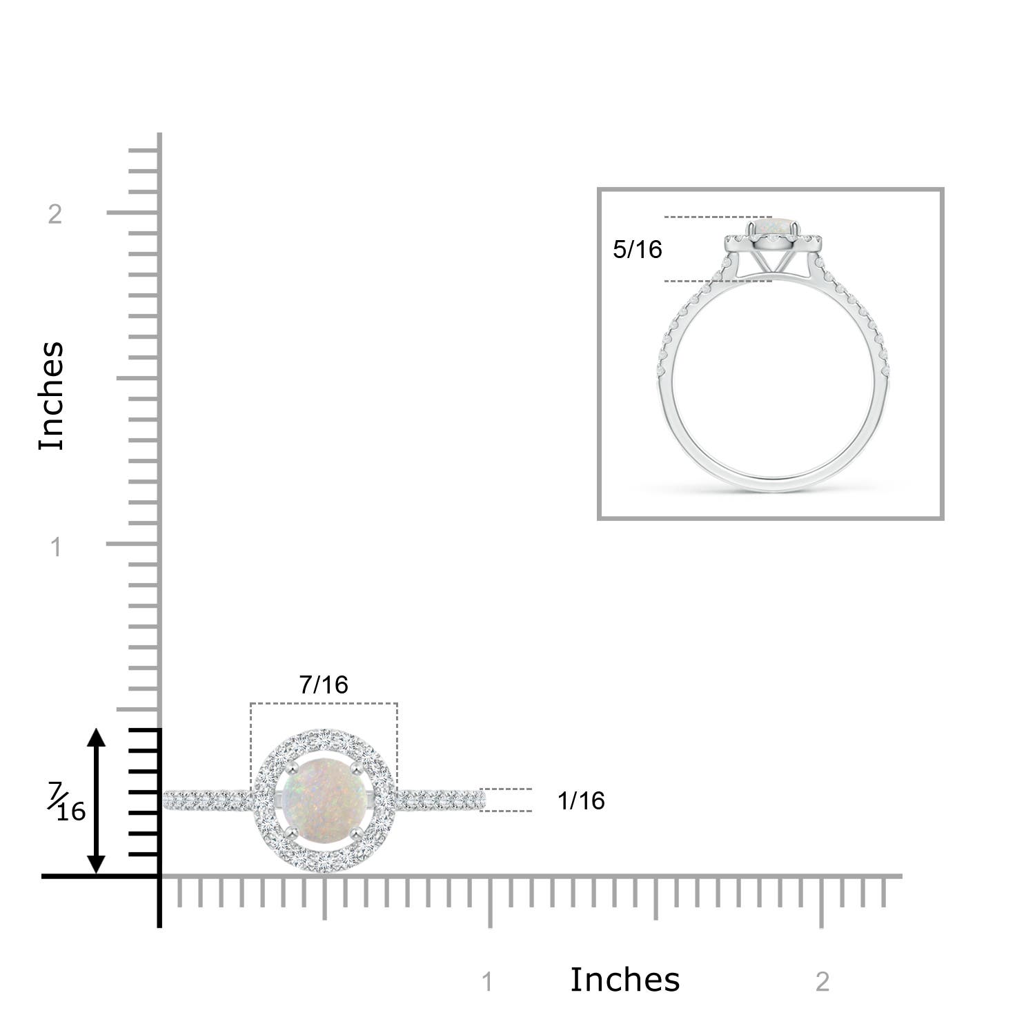 AA - Opal / 1.2 CT / 14 KT White Gold