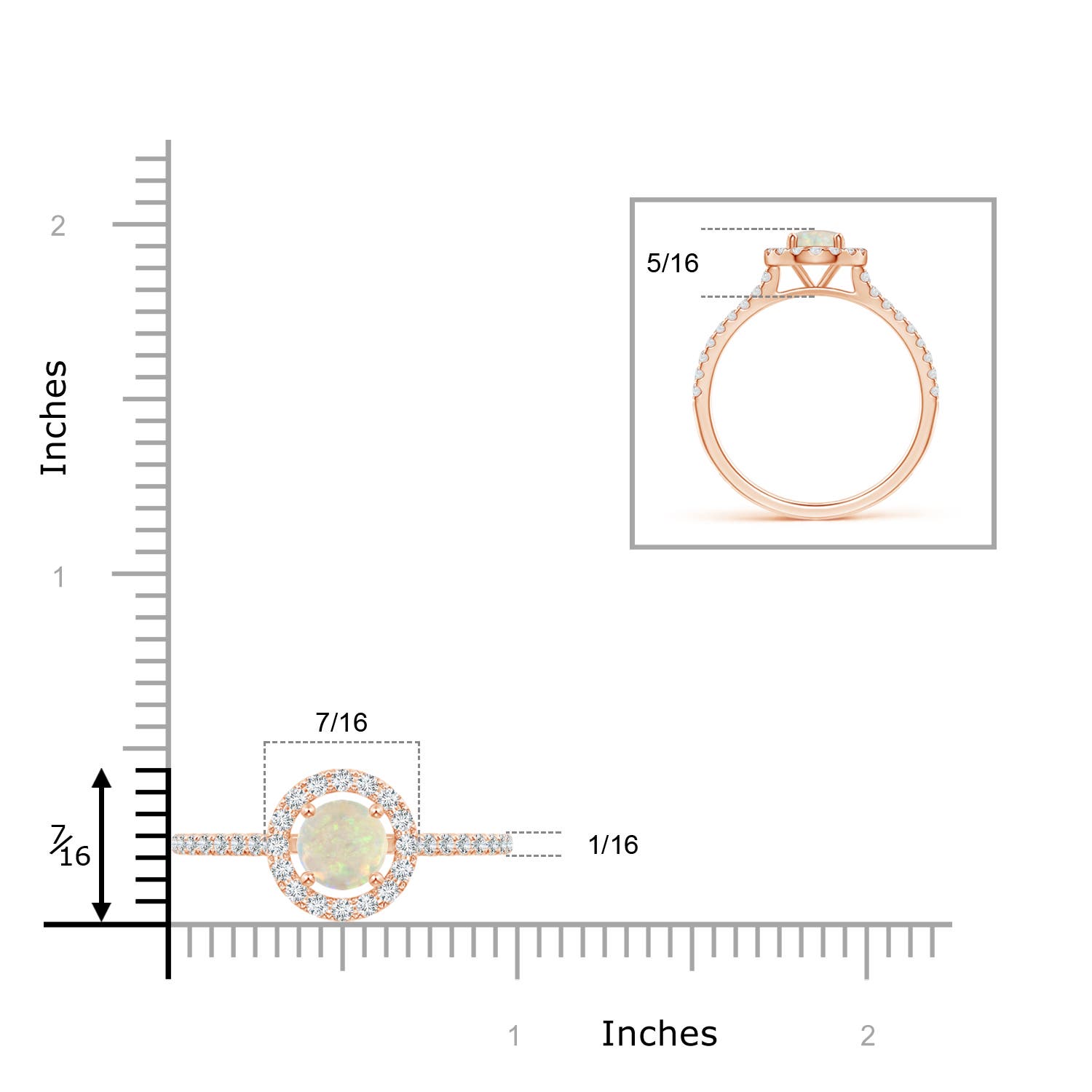 AAA - Opal / 1.2 CT / 14 KT Rose Gold