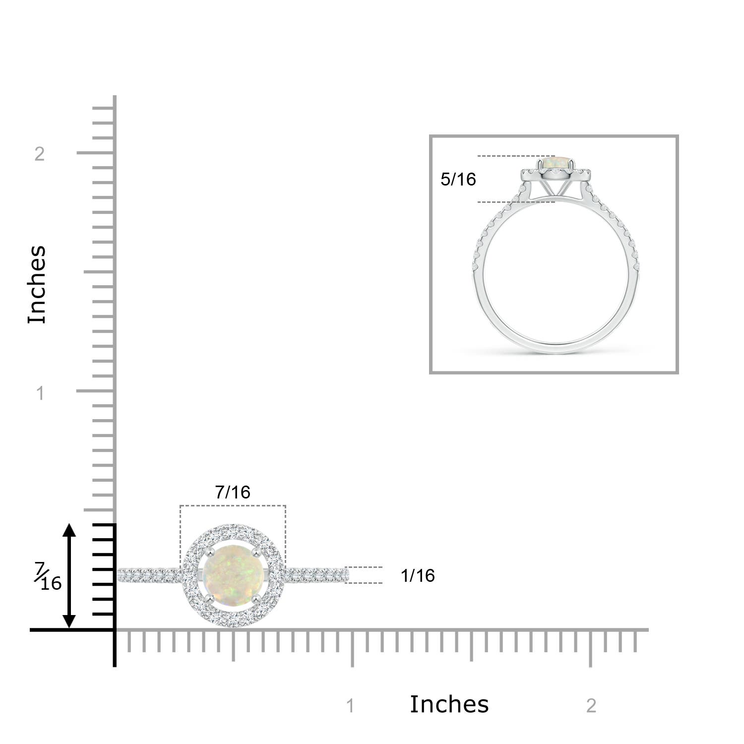 AAA - Opal / 1.2 CT / 14 KT White Gold