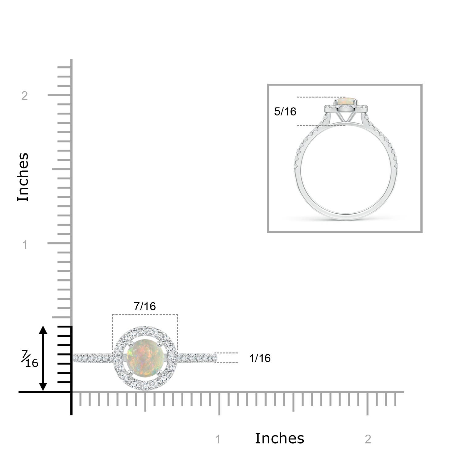 AAAA - Opal / 1.2 CT / 14 KT White Gold