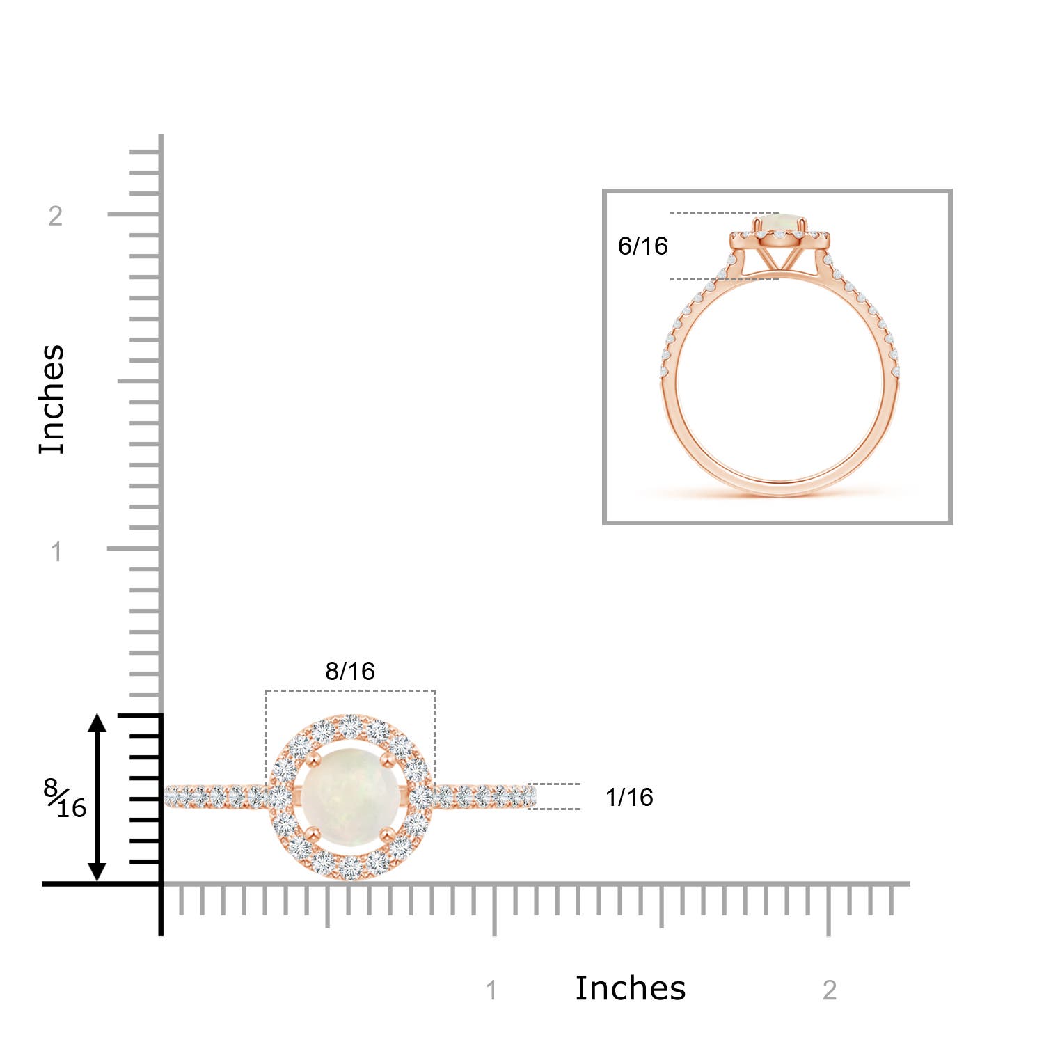 A - Opal / 1.63 CT / 14 KT Rose Gold