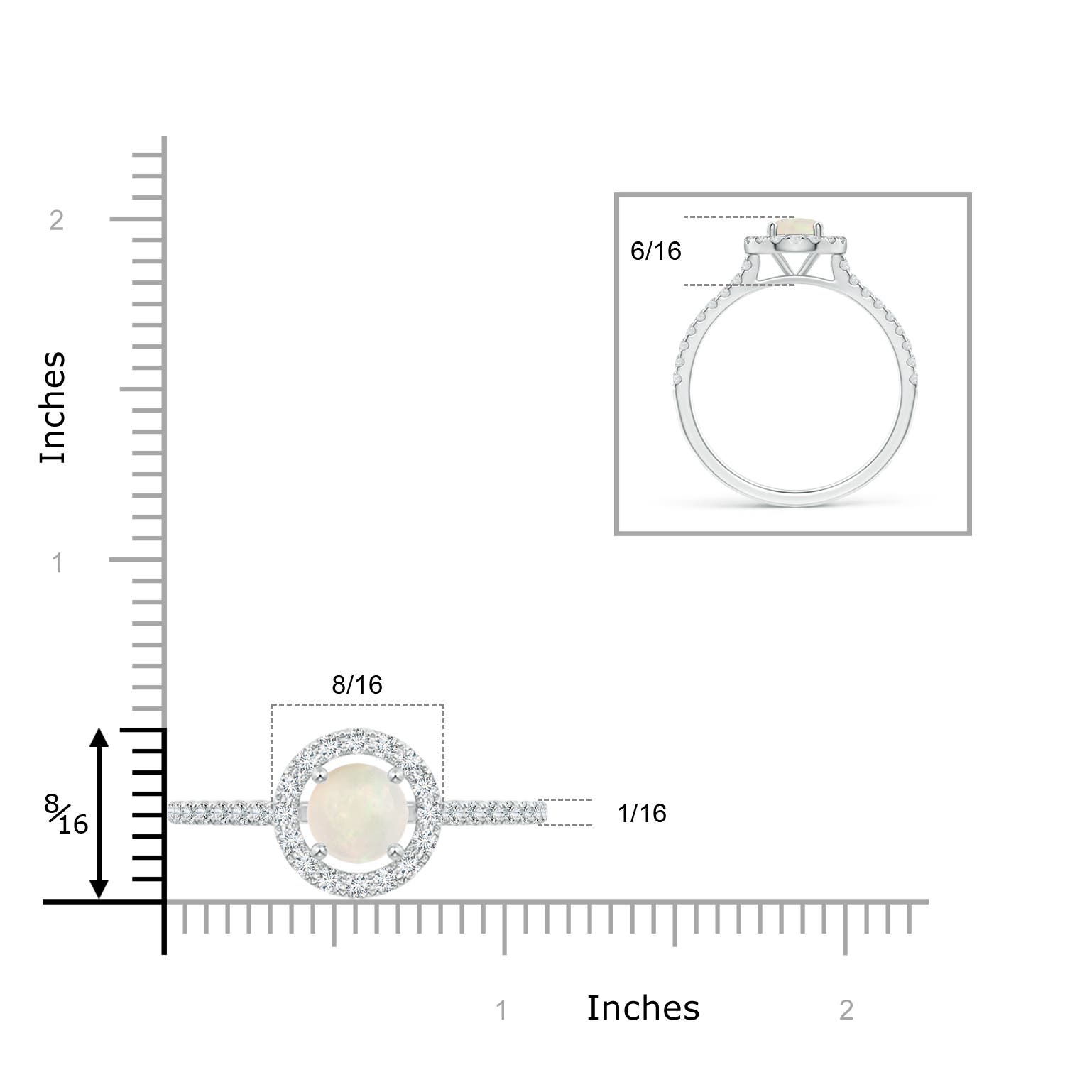 A - Opal / 1.63 CT / 14 KT White Gold