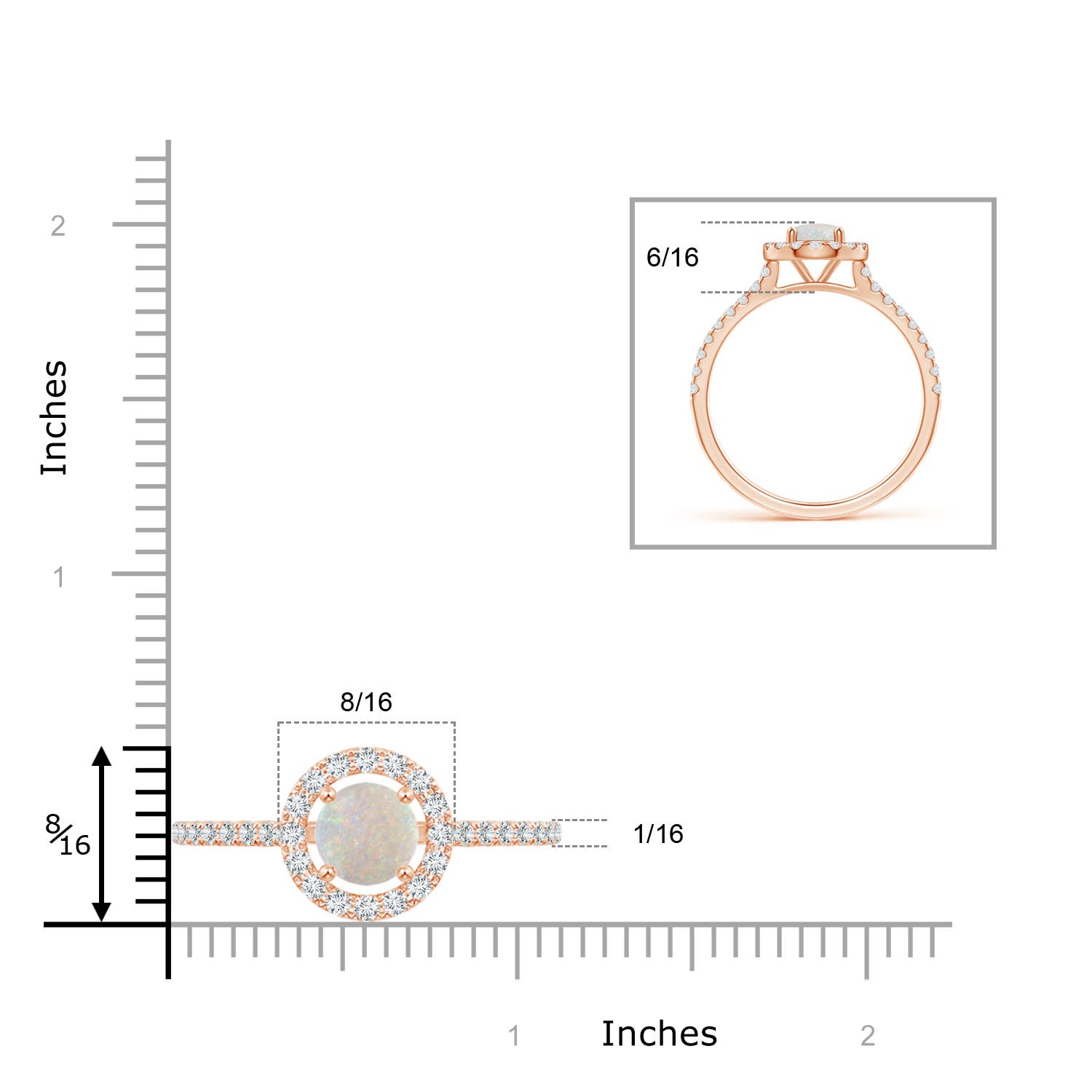 AA - Opal / 1.63 CT / 14 KT Rose Gold