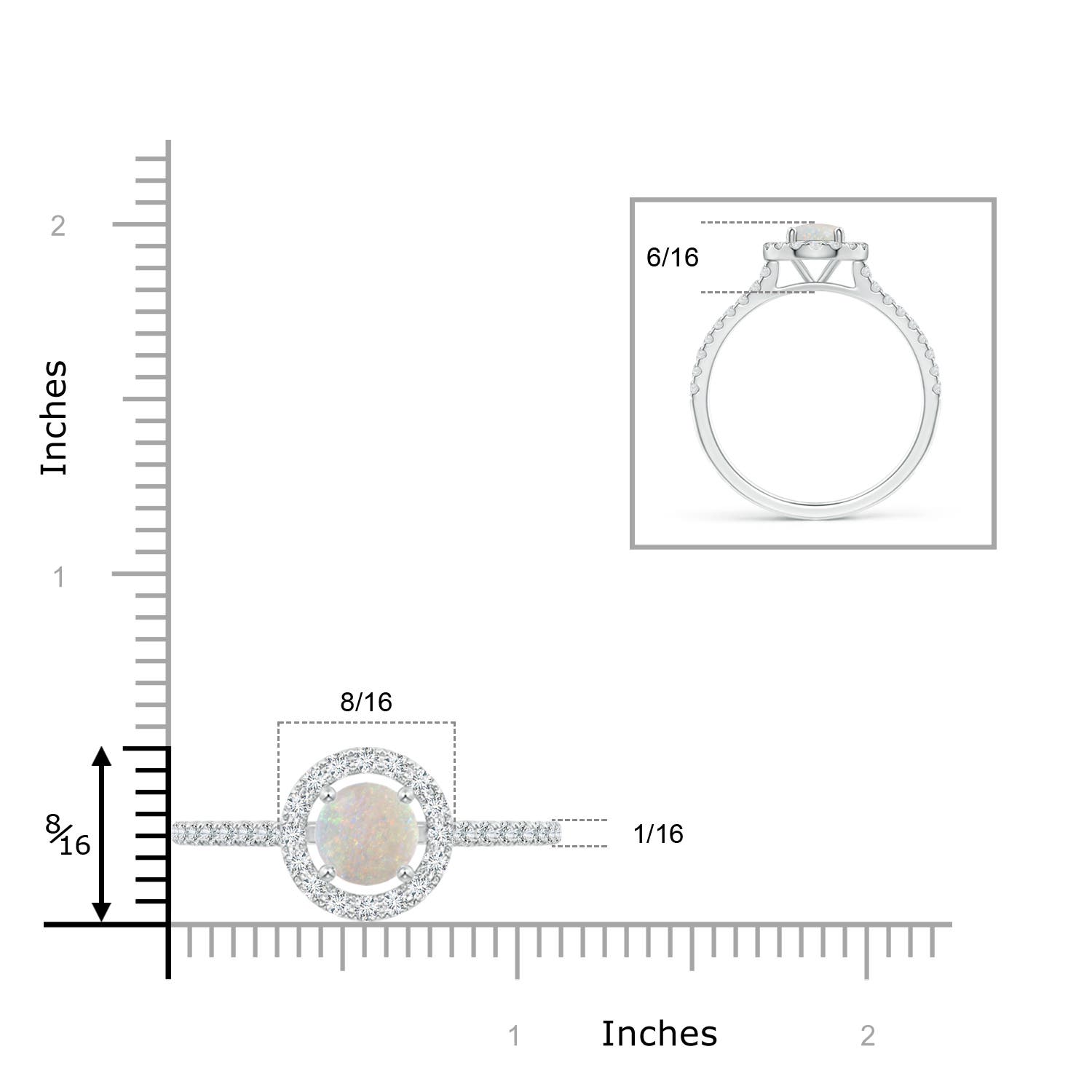 AA - Opal / 1.63 CT / 14 KT White Gold