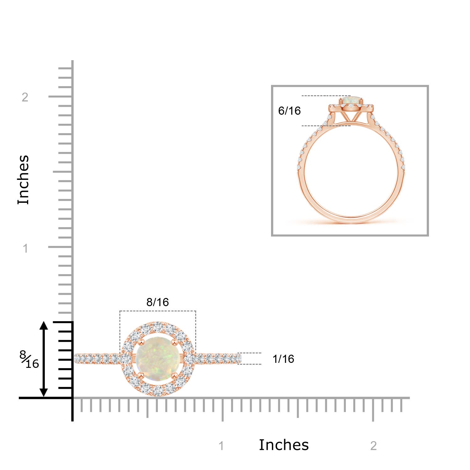 AAA - Opal / 1.63 CT / 14 KT Rose Gold