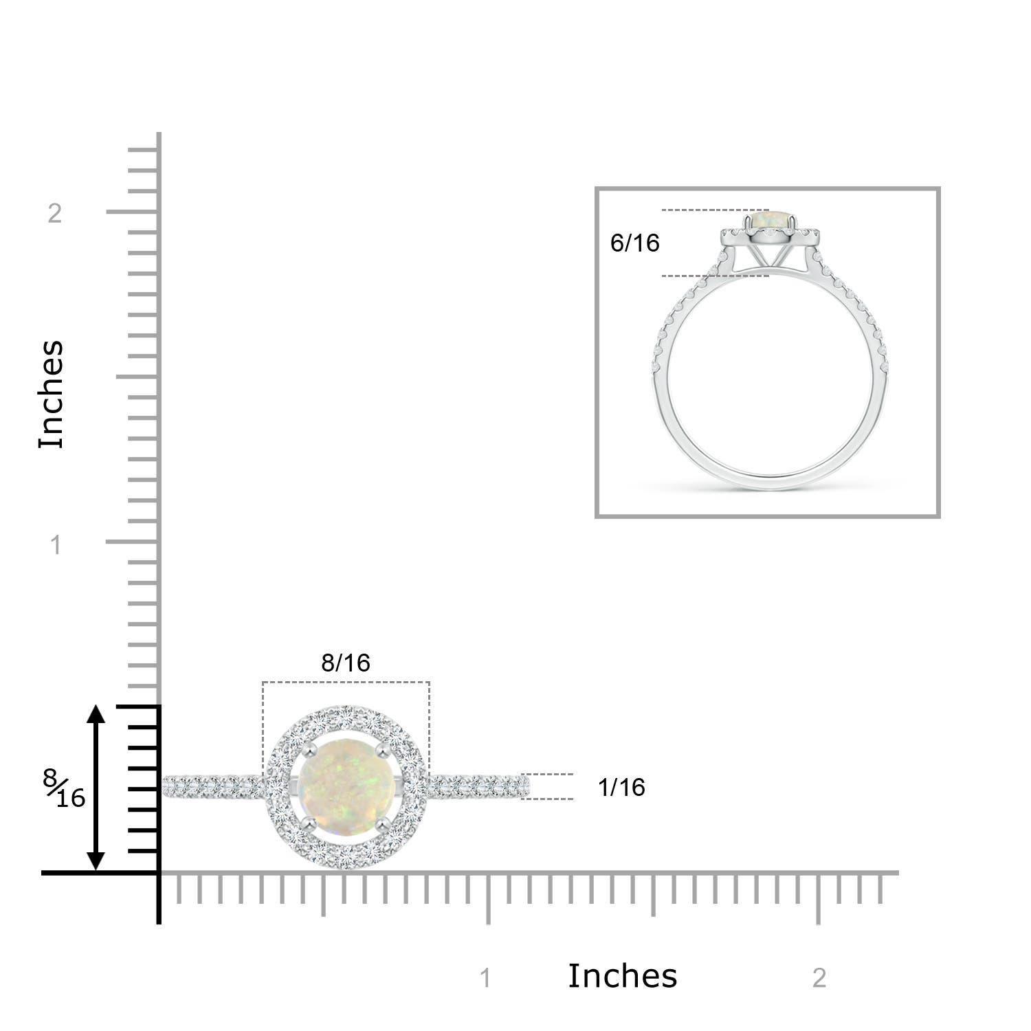 AAA - Opal / 1.63 CT / 14 KT White Gold