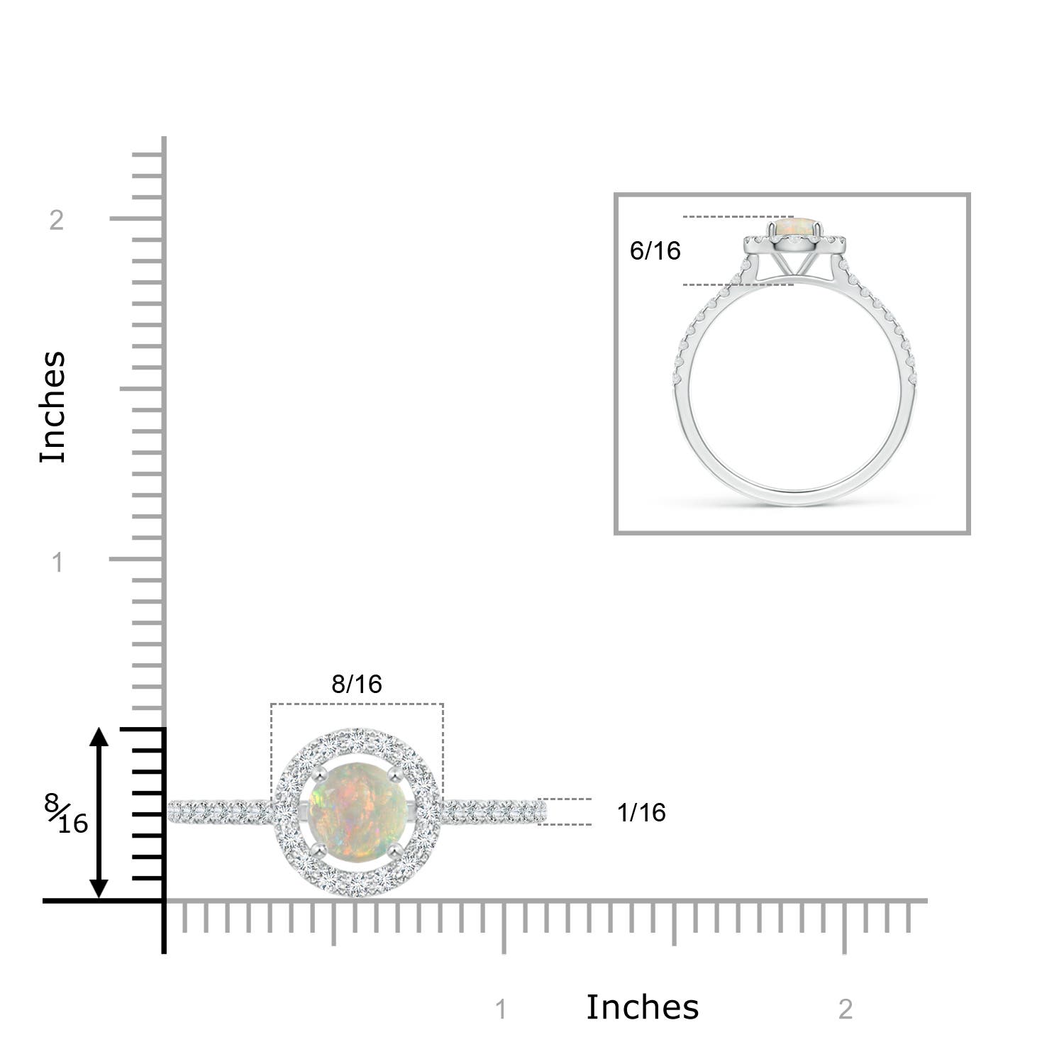 AAAA - Opal / 1.63 CT / 14 KT White Gold