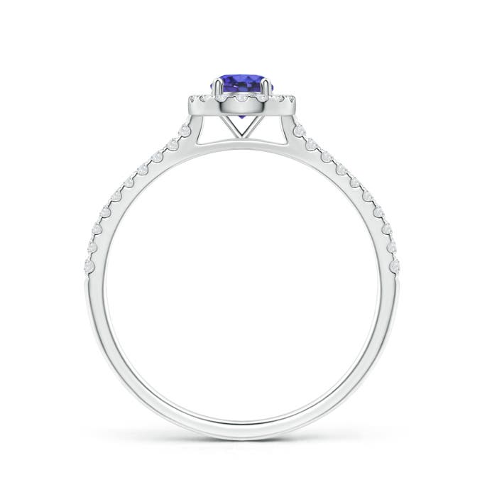 AAA - Tanzanite / 0.43 CT / 14 KT White Gold