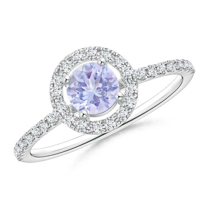 A - Tanzanite / 0.77 CT / 14 KT White Gold