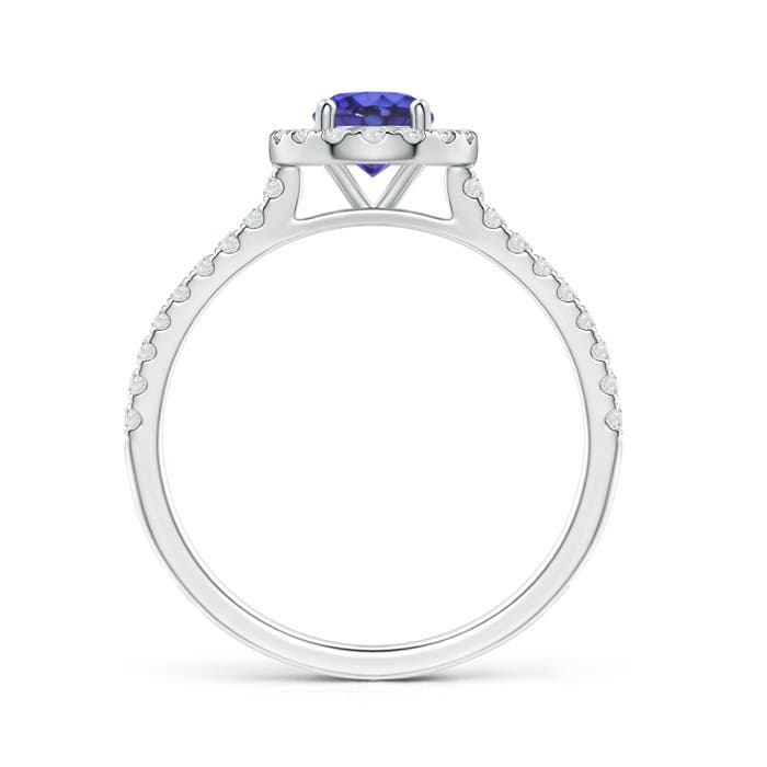 AAA - Tanzanite / 0.77 CT / 14 KT White Gold