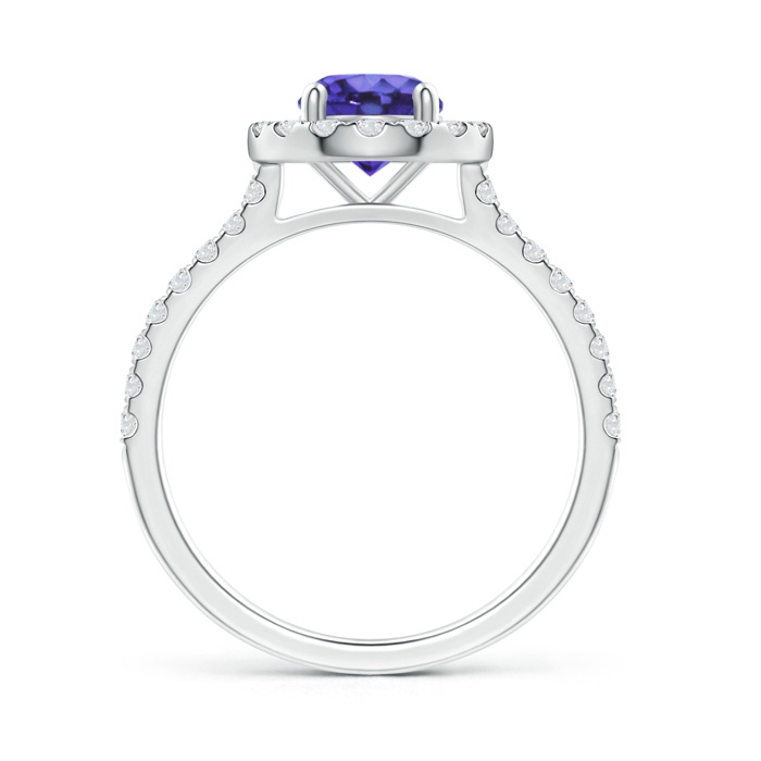 6mm AA Floating Tanzanite Halo Ring with Diamond Accents in White Gold side-1