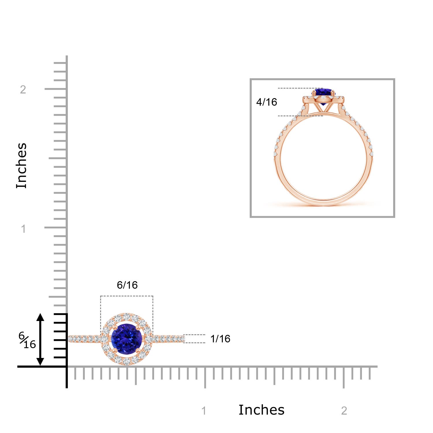 AAAA - Tanzanite / 1.28 CT / 14 KT Rose Gold