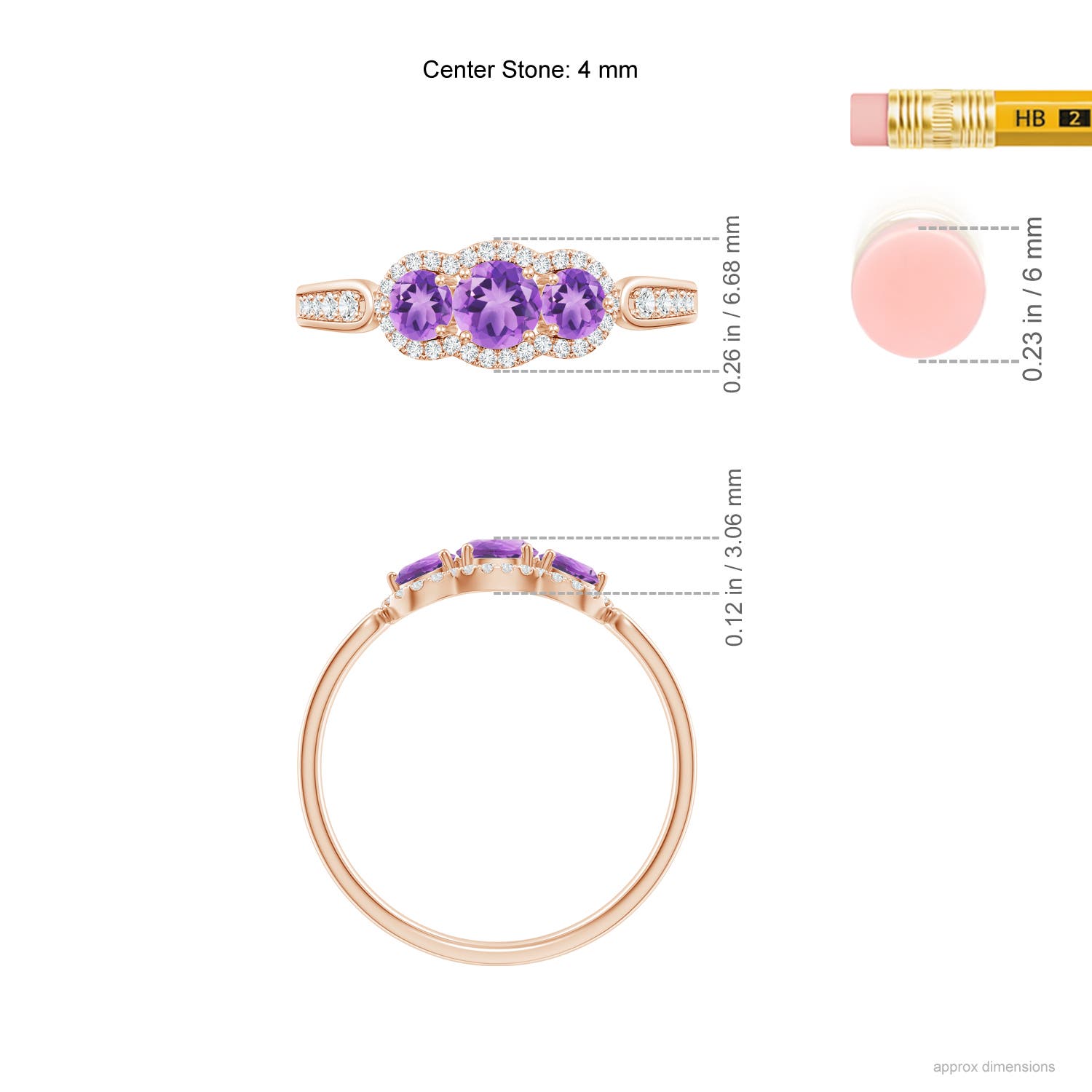 A - Amethyst / 0.76 CT / 14 KT Rose Gold