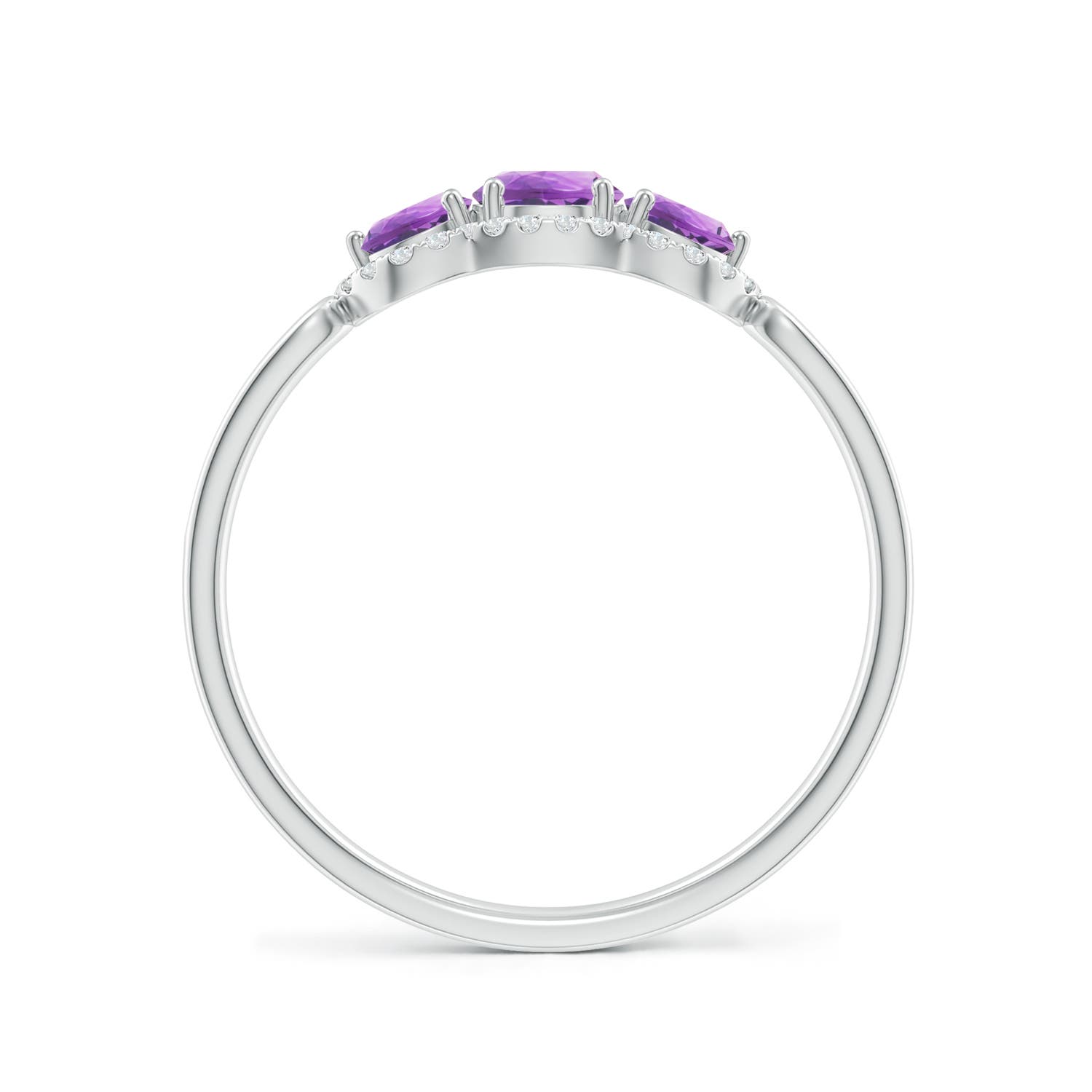 A - Amethyst / 0.76 CT / 14 KT White Gold