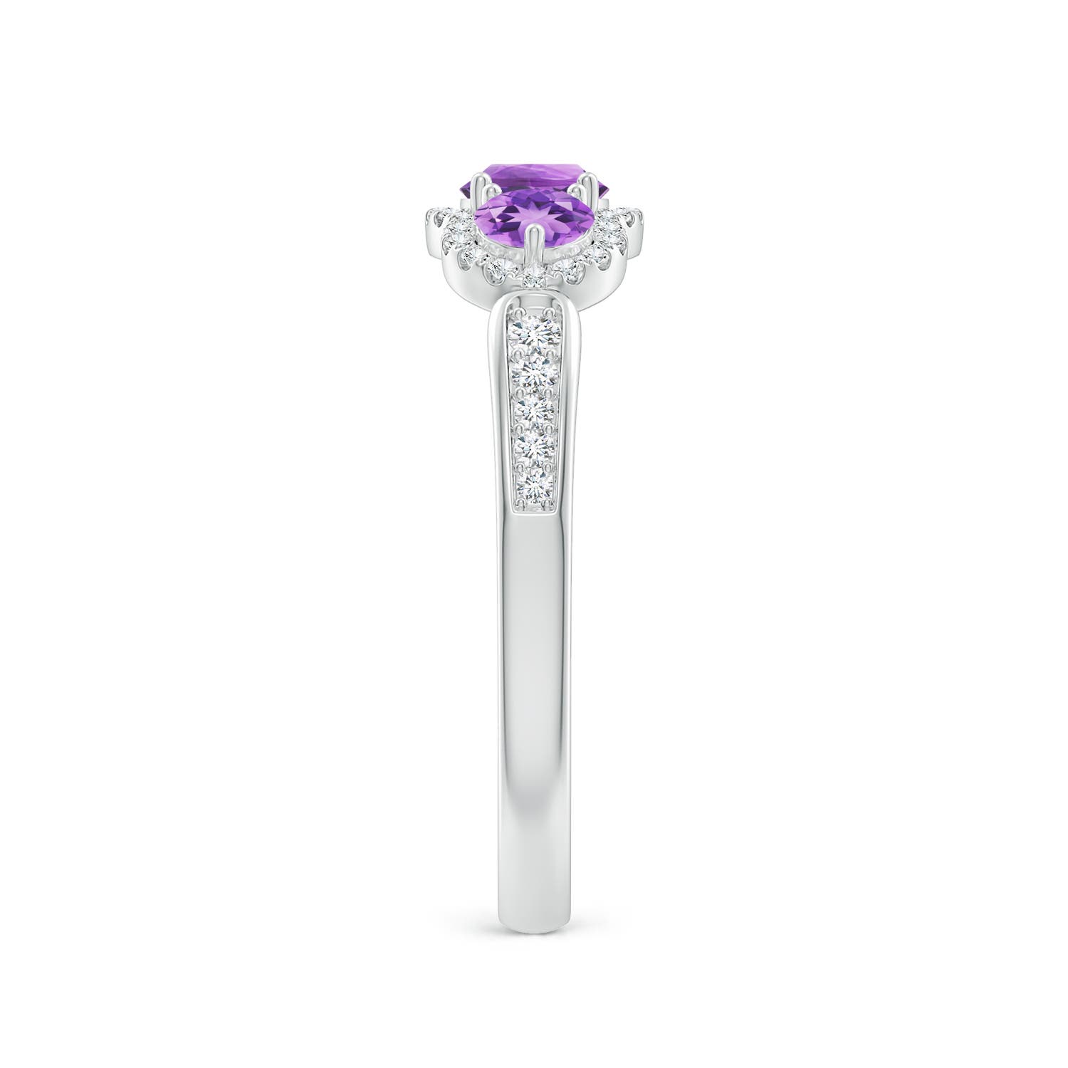 A - Amethyst / 0.76 CT / 14 KT White Gold