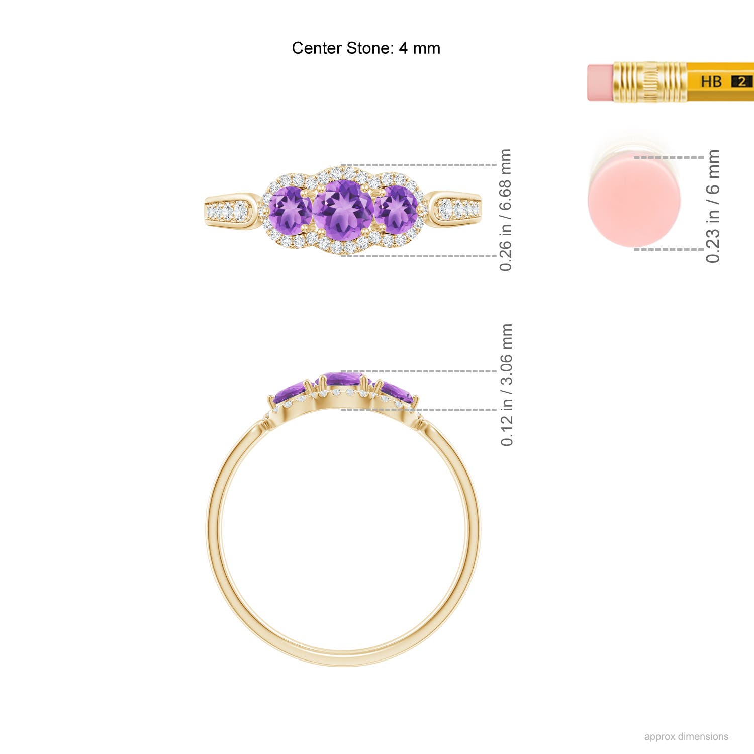 A - Amethyst / 0.76 CT / 14 KT Yellow Gold