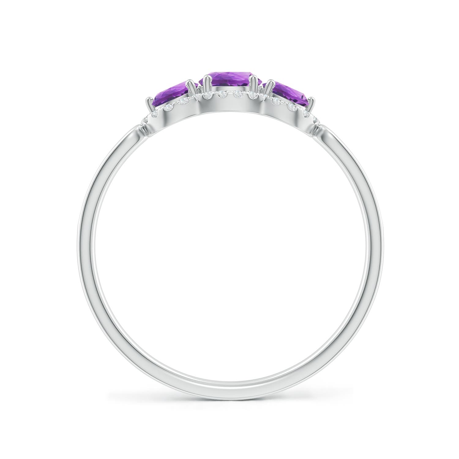 AA - Amethyst / 0.76 CT / 14 KT White Gold